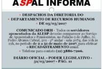 Despacho da diretoria do Departamento de Recursos Humanos de 03/03/2017