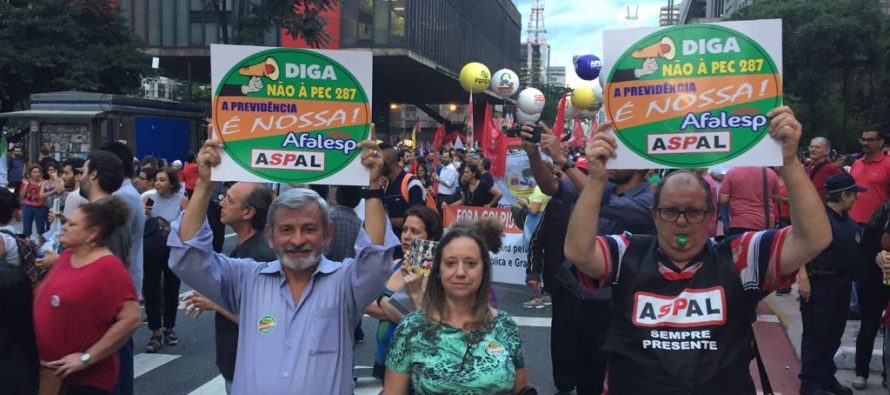 Aspal e Afalesp na Paulista contra a Reforma da Previdência