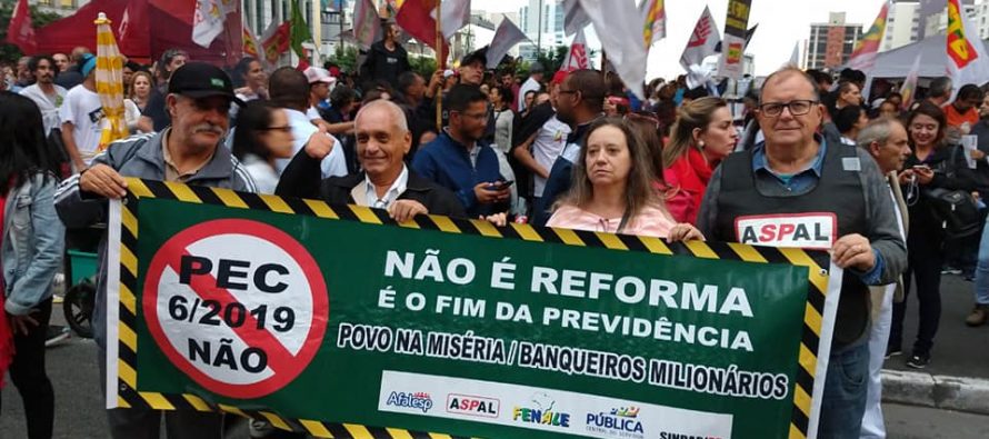 Protesto contra a reforma da Previdência realizado dia 22/03/2019 na Avenida Paulista