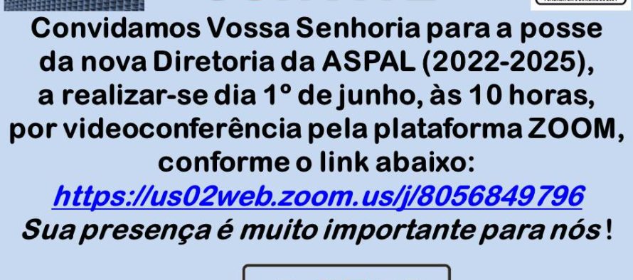 ASPAL está convidando você para uma reunião Zoom agendada. 1 jun. 2022 10:00 da manhã São Paulo